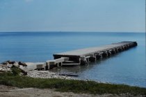 View of long concrete pier